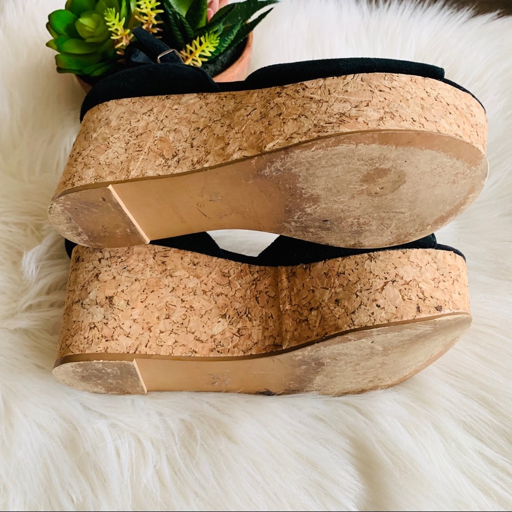 Charles By Charles David | Black Open Toe Wedges 8 - image 5